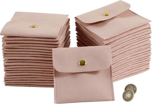 40pcs Green Microfiber Jewelry Pouch Button Bag 8 x 8cm, Jewelry Packaging Bag Luxury Small Favor Bags Jewelry Gift Bags for Earrings Necklaces Bracelet Ring in Saudi Arabia