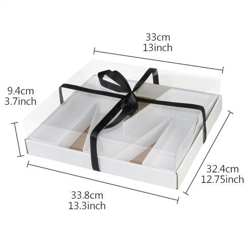 صينية على شكل حرف M من الورق المقوى لحاوية الطعام الحلوة ولوحة الفحم الورقية مع صندوق وغطاء شفاف in Kuwait