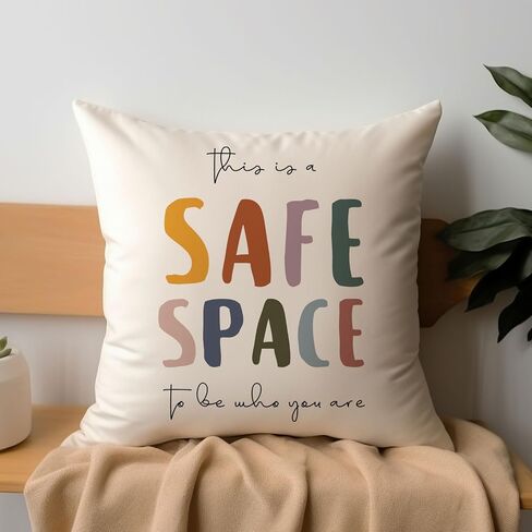 This is a safe space Pillow Cover, Therapist Office Decor, Counselor Office Gift, Mental Health Decor, Safe Space Square Pillow, Mental Health Pillow Decor in Saudi Arabia