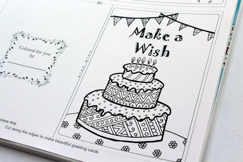 Coloring book of greeting cards: 24 handmade foldable cards to color | Premium Handmade Paperback Spiral Bound Coloring Book | Art and Sip Party, DIY Kit, Party favor | Easy & fun drawings to color in Kuwait