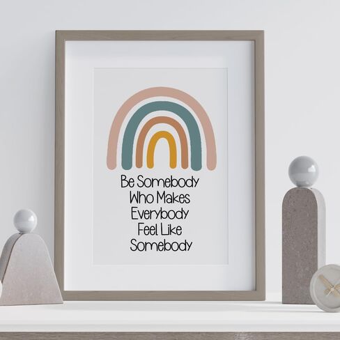 Wowsweet-Be Somebody الذي يجعل الجميع يشعرون وكأنهم شخص ما: ملصق Boho للفصل الدراسي وغرفة اللعب - هدية مثالية للمعلم غير مؤطرة (11X14 بوصة) in Kuwait
