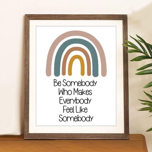 Wowsweet-Be Somebody الذي يجعل الجميع يشعرون وكأنهم شخص ما: ملصق Boho للفصل الدراسي وغرفة اللعب - هدية مثالية للمعلم غير مؤطرة (11X14 بوصة) in Kuwait