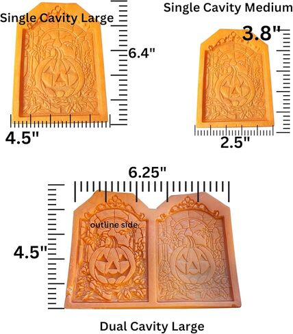 الهالوين، قالب سيليكون زجاجي ملون للحلوى، والراتنج، وموضوع القرع الآمن للطعام (جزءان) in Kuwait