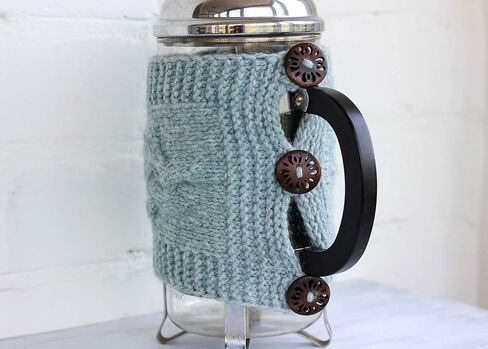 Hand Knit French Press Cozy Wool Holiday Table Decor Flower Cover Tea Pot Housewarming Gift, Knitting Accessories in Saudi Arabia