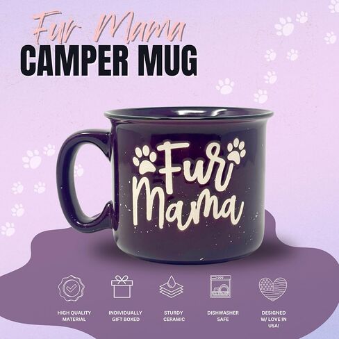 Cute Funny Coffee Mug for Dog Lovers - Dog Mom, Dog Dad, Fur Mama - Unique Fun Gifts for Her, Dad, Mom, Sister, Teacher, Coworkers - Coffee Cups & Mugs with Quotes in Saudi Arabia