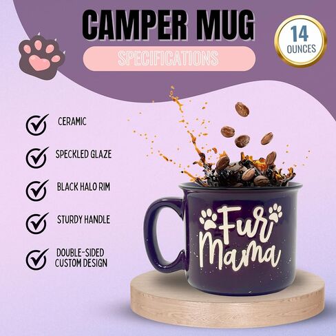 Cute Funny Coffee Mug for Dog Lovers - Dog Mom, Dog Dad, Fur Mama - Unique Fun Gifts for Her, Dad, Mom, Sister, Teacher, Coworkers - Coffee Cups & Mugs with Quotes in Saudi Arabia