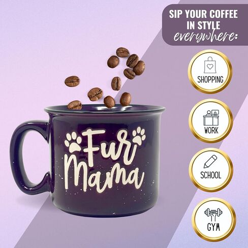 Cute Funny Coffee Mug for Dog Lovers - Dog Mom, Dog Dad, Fur Mama - Unique Fun Gifts for Her, Dad, Mom, Sister, Teacher, Coworkers - Coffee Cups & Mugs with Quotes in Saudi Arabia
