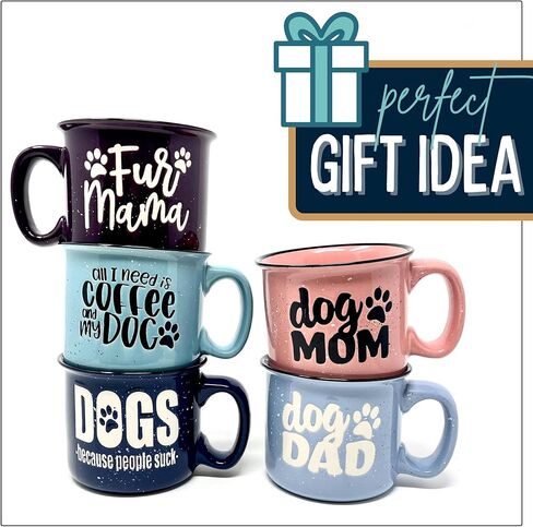 Cute Funny Coffee Mug for Dog Lovers - Dog Mom, Dog Dad, Fur Mama - Unique Fun Gifts for Her, Dad, Mom, Sister, Teacher, Coworkers - Coffee Cups & Mugs with Quotes in Kuwait