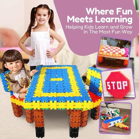BEBLOX Building Blocks - Stem Building Toys for Kids 500 pcs Set - Educational Fun stem Toy - Birthday Gifts for Boys & Girls Age 5 6 7 8 9 10 11 12 Years Old in up in Saudi Arabia