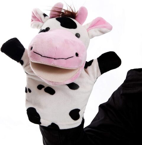Animal Hand Puppets Set for Kids & Adults - 12.5" Premium Quality Soft Plush Toys with Movable Mouths - Perfect for Storytelling, Teaching, Preschool, Role-Play - Durable, Vibrant, Educational Puppets in Saudi Arabia