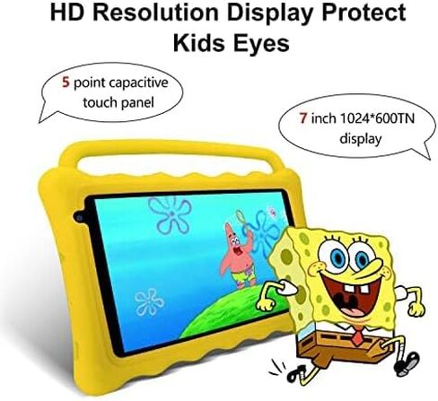تابلت BYYBUO K7 للأطفال، تابلت أندرويد مقاس 7 بوصة للأطفال، ذاكرة وصول عشوائي 2 جيجابايت، ذاكرة وصول عشوائي 32 جيجابايت، 1024 * 600TN، كاميرا خلفية أمامية بدقة 0.3 ميجابكسل و2 ميجابكسل، جهاز لوحي للأطفال مع حافظة مقاومة للأطفال، هدية مثالية للأطفال (وردي) in Kuwait