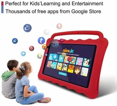 تابلت BYYBUO K7 للأطفال، تابلت أندرويد مقاس 7 بوصة للأطفال، ذاكرة وصول عشوائي 2 جيجابايت، ذاكرة وصول عشوائي 32 جيجابايت، 1024 * 600TN، كاميرا خلفية أمامية بدقة 0.3 ميجابكسل و2 ميجابكسل، جهاز لوحي للأطفال مع حافظة مقاومة للأطفال، هدية مثالية للأطفال (وردي) in Kuwait