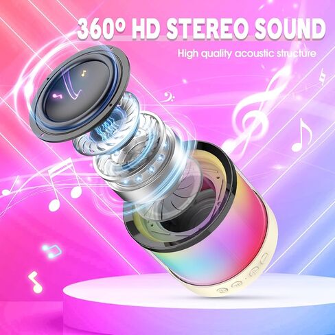 Kids Karaoke Microphone Machine Toy: Colorful LED Portable Bluetooth Speaker with 2 Wireless Mics 4-12 Years Old Girls Adults Birthday Party Gift for Girl Toys Gifts for Girls Ages 4 5 6 7 8 9 10 12+ in Kuwait