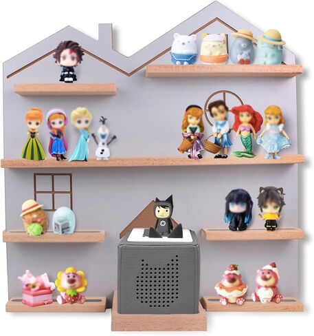 XL Tonie Shelf House for Toniebox - Toniebox Storage for All Your Tonie Accessories, toniebox Characters and toniebox Figures, Display Amiibo Collection, Display Dolls(Grey) in Saudi Arabia