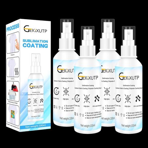 4 x 100ml Sublimation Spray for Cotton Tshirts，Sublimation Coating Spray for T-Shirts, Canvas, Polyester Fabric，Quick Dry, High Gloss，Polyester Spray for Sublimation (4 pcs Sublimation Coating Spray) in Saudi Arabia