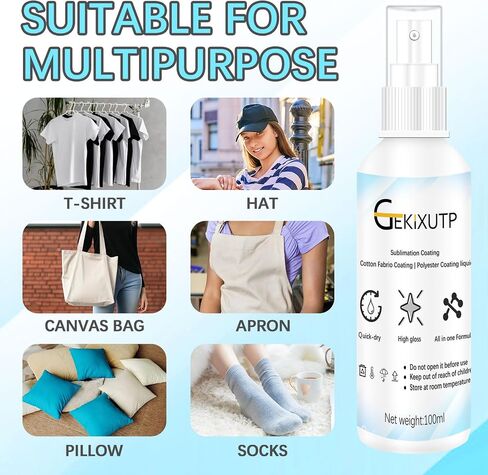 4 x 100ml Sublimation Spray for Cotton Tshirts，Sublimation Coating Spray for T-Shirts, Canvas, Polyester Fabric，Quick Dry, High Gloss，Polyester Spray for Sublimation (4 pcs Sublimation Coating Spray) in Saudi Arabia