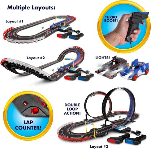 Slot Car Race Set B/O SART Super Loop Sonic & Shadow Slot Car (Approx. 18 Feet Tracks) Multi in Saudi Arabia