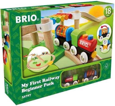BRIO My First Railway – 33727 حزمة المبتدئين | مجموعة قطار لعبة خشبية للأطفال بعمر 18 شهرًا فما فوق in Saudi Arabia