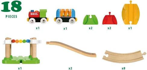 BRIO My First Railway – 33727 حزمة المبتدئين | مجموعة قطار لعبة خشبية للأطفال بعمر 18 شهرًا فما فوق in Saudi Arabia