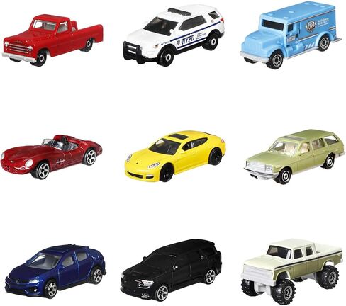 Matchbox Cars, 9-Pack Die-Cast 1:64 Scale Toy Cars, Construction or Garbage Trucks, Rescue Vehicles or Planes (Styles May Vary) in Saudi Arabia