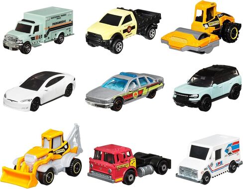 Matchbox Cars, 9-Pack Die-Cast 1:64 Scale Toy Cars, Construction or Garbage Trucks, Rescue Vehicles or Planes (Styles May Vary) in Saudi Arabia