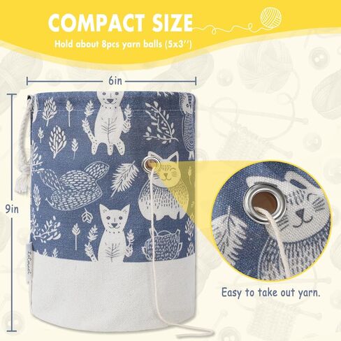 Yarn Bag, Large Crochet Bag Organizer, Drawstring Yarn Storage Knitting Bags, Portable Mini Yarn Holder for Crocheting Project, Store Skein Ball, Needles Accessories in Saudi Arabia