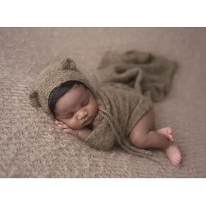 Newborn Baby Photography Prop Outfits Bear Hat Blanket Set Infant Baby Wrap in Saudi Arabia