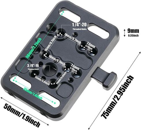 لوحة بطارية Gugxiom v Mount Mount ، لوحة بطارية قفل V مع فتحة 1/4in 3/8in in Kuwait