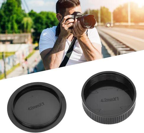 Camera Body Cap and Rear Lens Cover Set Hard Plastic Scratch Proof Protector for M42 Screw Mount Camera and Lens 4 Pair Kit Black in Saudi Arabia