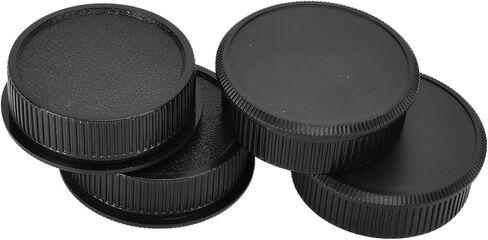 Camera Body Cap and Rear Lens Cover Set Hard Plastic Scratch Proof Protector for M42 Screw Mount Camera and Lens 4 Pair Kit Black in Saudi Arabia
