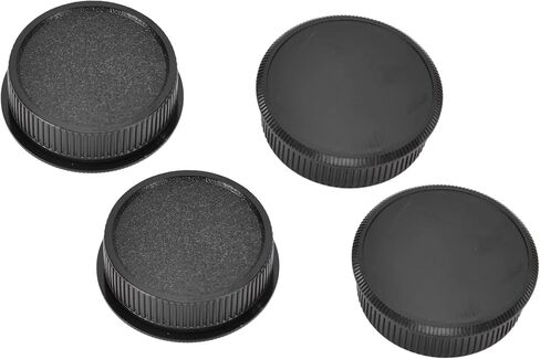 Camera Body Cap and Rear Lens Cover Set Hard Plastic Scratch Proof Protector for M42 Screw Mount Camera and Lens 4 Pair Kit Black in Saudi Arabia