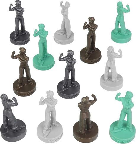 BMC Rosie The Riveter Plastic Figures - 12pc Red White Blue & Yellow - USA Made in Saudi Arabia