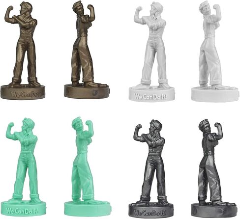 BMC Rosie The Riveter Plastic Figures - 12pc Red White Blue & Yellow - USA Made in Saudi Arabia