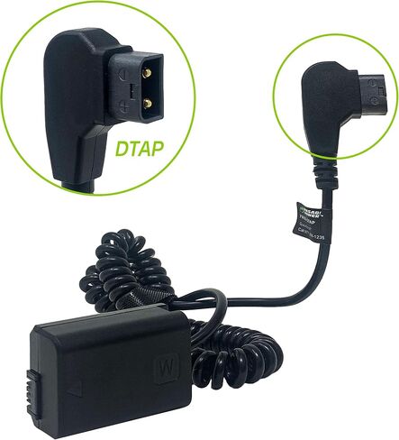 WASABI Power DCC-FW50 DUMMENT DC DC ANDIDE مع إدخال D-TAP لـ Sony AC-PW20 NP-FW50 و Sony Alpha A7R II A7S II A37 A55 A6000 A6100 A6300 A6400 A6500 NEX-5 NEX-6 NEX-7 RX10 III III III III in Saudi Arabia