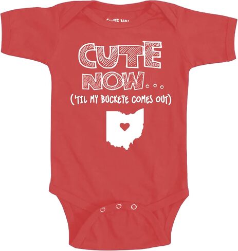 Cute Now... 'Til My Buckeye Comes Out - Baby Infant State of Ohio Bodysuit Short Sleeve NB-18M in Saudi Arabia