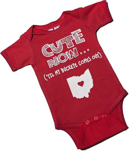 Cute Now... 'Til My Buckeye Comes Out - Baby Infant State of Ohio Bodysuit Short Sleeve NB-18M in Saudi Arabia