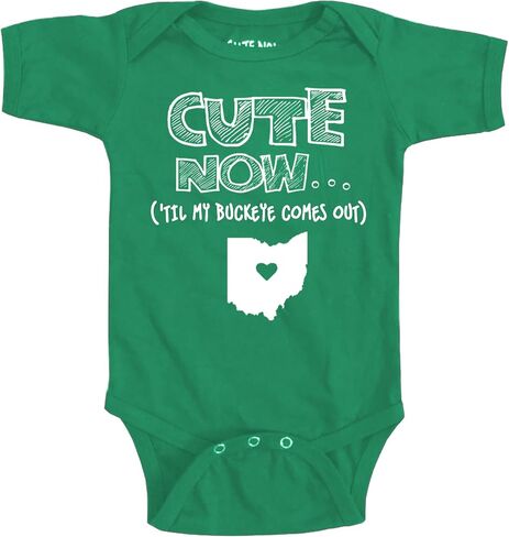 Cute Now... 'Til My Buckeye Comes Out - Baby Infant State of Ohio Bodysuit Short Sleeve NB-18M in Saudi Arabia