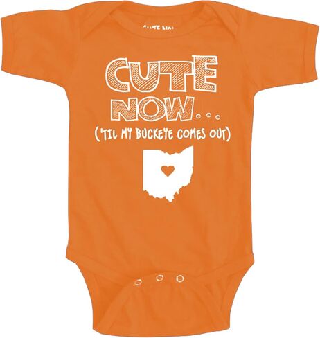 Cute Now... 'Til My Buckeye Comes Out - Baby Infant State of Ohio Bodysuit Short Sleeve NB-18M in Saudi Arabia