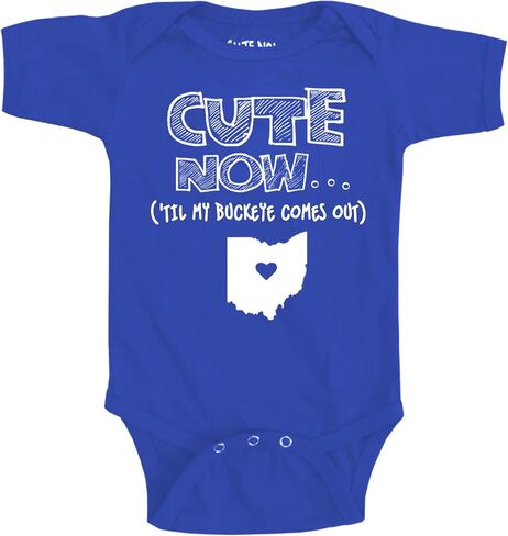 Cute Now... 'Til My Buckeye Comes Out - Baby Infant State of Ohio Bodysuit Short Sleeve NB-18M in Saudi Arabia