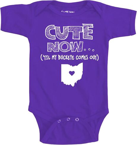 Cute Now... 'Til My Buckeye Comes Out - Baby Infant State of Ohio Bodysuit Short Sleeve NB-18M in Saudi Arabia