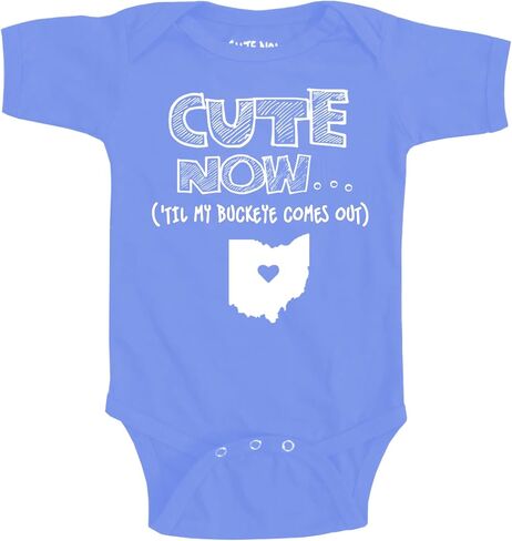 Cute Now... 'Til My Buckeye Comes Out - Baby Infant State of Ohio Bodysuit Short Sleeve NB-18M in Saudi Arabia