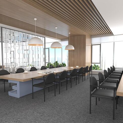 كرسي تكديس من القماش Dimond من Boss Office Products مع أذرع باللون الأسود in Saudi Arabia