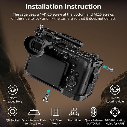 SmallRig Camera Cage for Sony FX2 + Camera Base Plate with 15mm LWS Rod Rail Clamp in Saudi Arabia