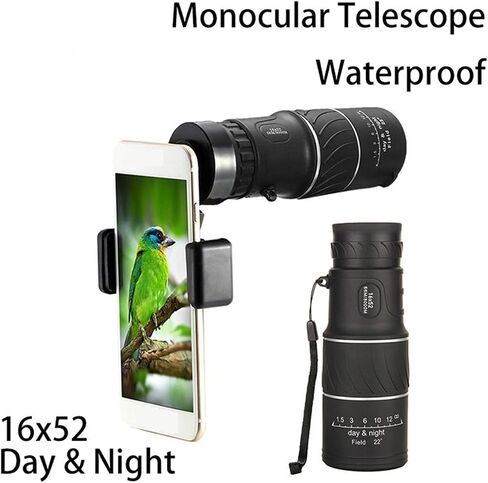 16x52 High Definition Monocular Telescope - Portable, Long Range, Sharp Images for Outdoor Sports, Camping, Travel in Saudi Arabia