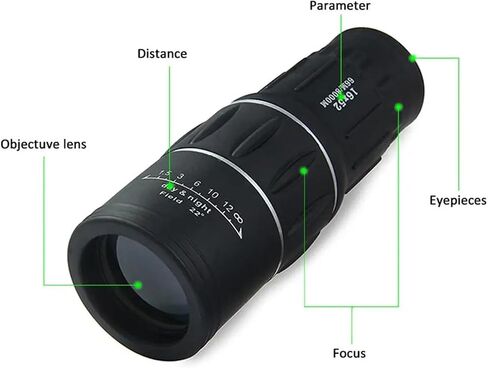 16x52 High Definition Monocular Telescope - Portable, Long Range, Sharp Images for Outdoor Sports, Camping, Travel in Saudi Arabia