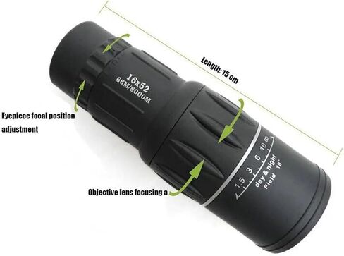 16x52 High Definition Monocular Telescope - Portable, Long Range, Sharp Images for Outdoor Sports, Camping, Travel in Saudi Arabia