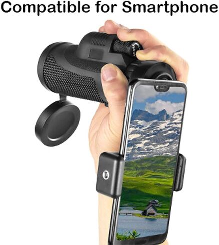 40x60 High Definition Monocular Telescope - BAK4 Prism, Waterproof, Fogproof, with Smartphone Holder and Tripod Compatibility for Wildlife and Bird Watching in Saudi Arabia