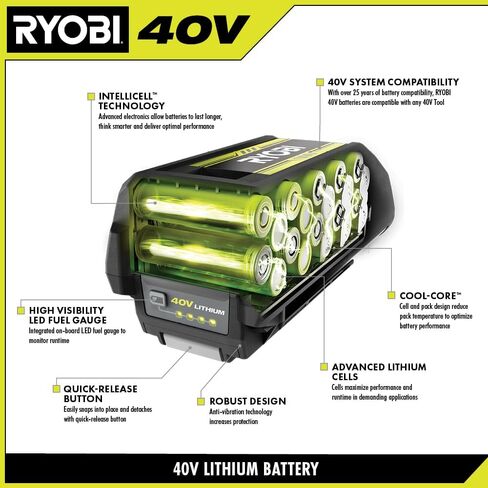 Ryobi 40-Volt Lithium-ion 6.0 AH بطارية عالية السعة in Kuwait