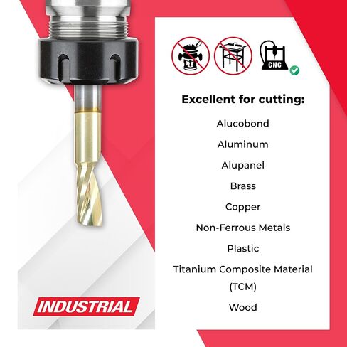 Amana Tool 51484-Z CNC SC sc scal o flute ZRN canated Aluminium Cutting 3/8 D x 3/4 ch x 3/8 shk x 3 inch long up-cut bit bit bit in Saudi Arabia