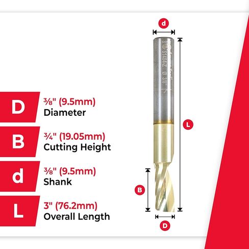 Amana Tool 51484-Z CNC SC sc scal o flute ZRN canated Aluminium Cutting 3/8 D x 3/4 ch x 3/8 shk x 3 inch long up-cut bit bit bit in Saudi Arabia